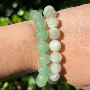 10mm green moonstone‎ green aventurine bracelets